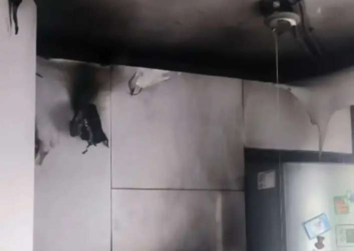 Последствия пожара в кухне