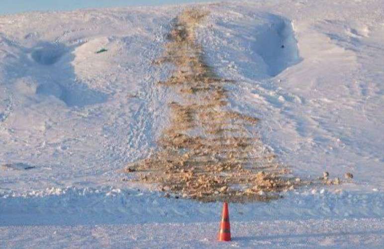 опасная горка, снег, склон, конус