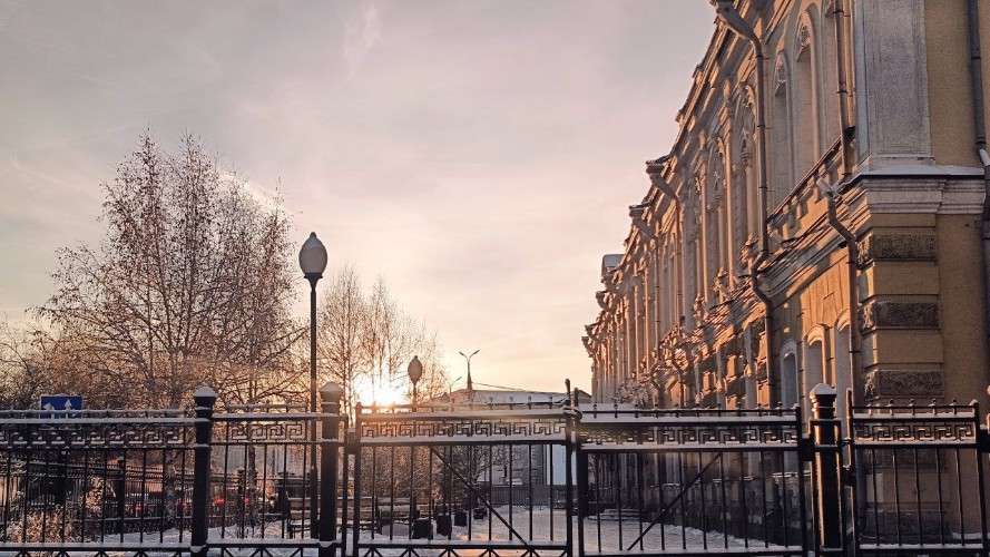 Иркутск, город, улица, небо, солнце, закат