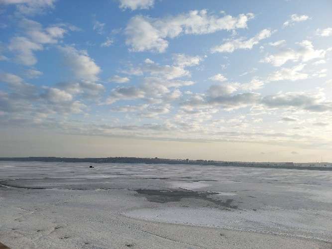 лёд, река, весна, небо