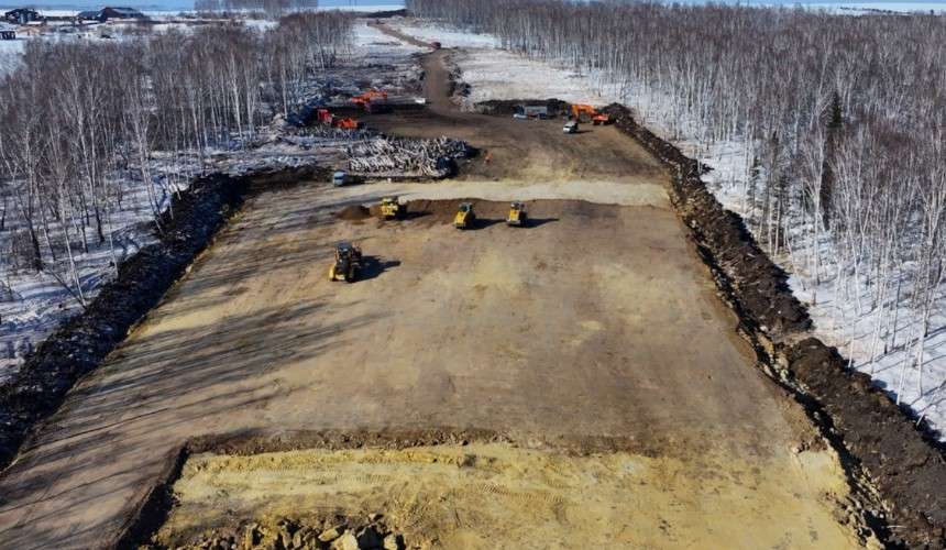 Место строительства дороги