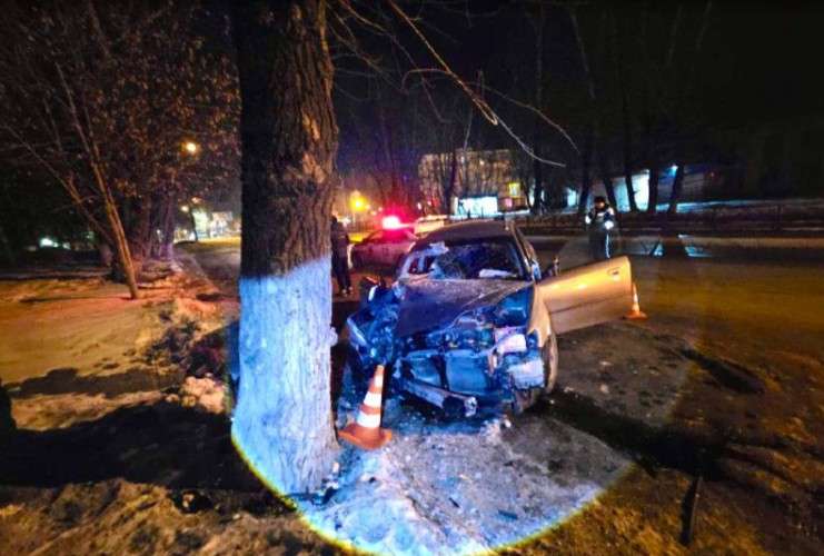 Машина врезалась в дерево