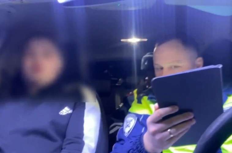 Автоинспектор и задержанный