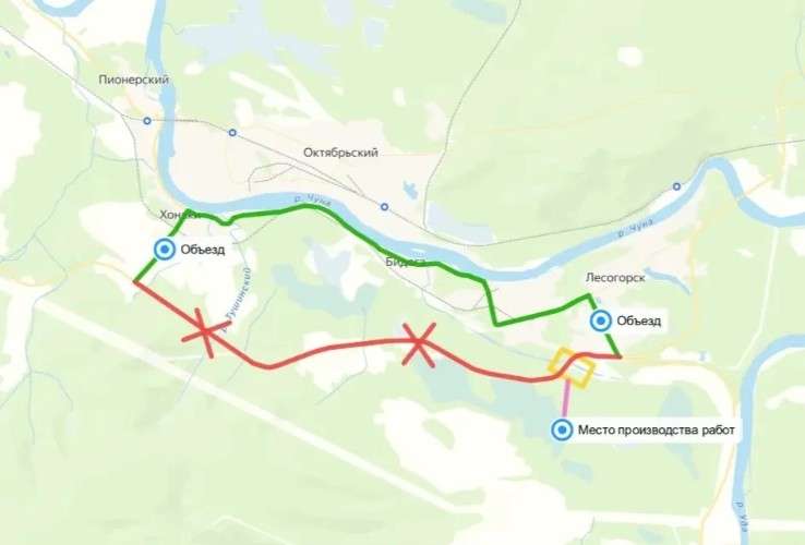 Карта объезда