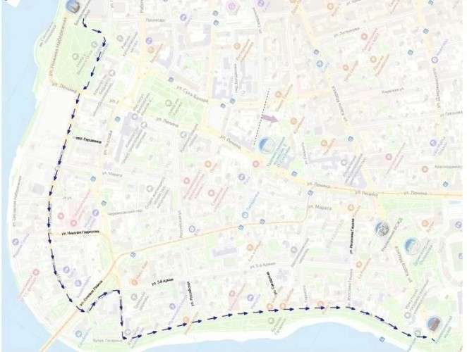 Карта перекрытия улиц