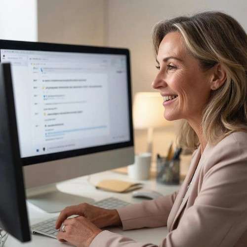 Женщина за компьютером