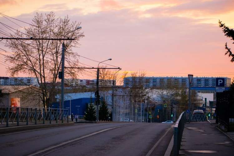 Иркутск, дорога, вечер, закат