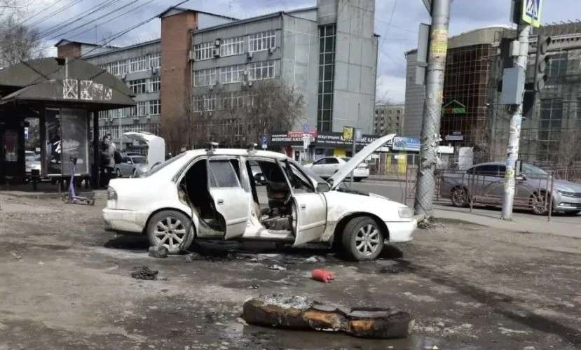 автомобиль, пожар, место происшествия