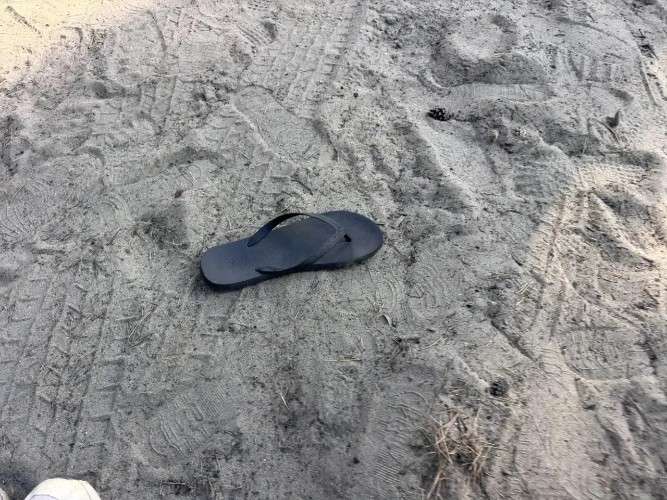 Одинокий шлёпок на песке