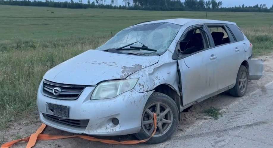 Машина водителя после аварии