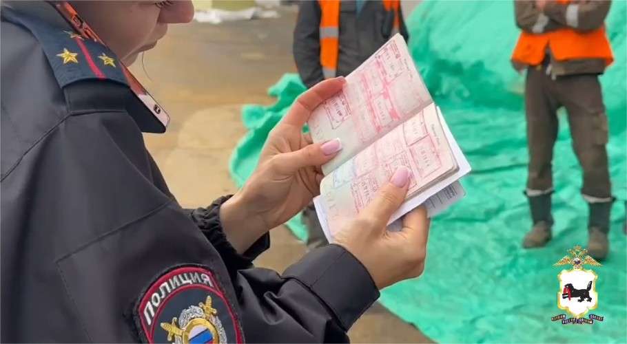 Полицейский проверяет документы