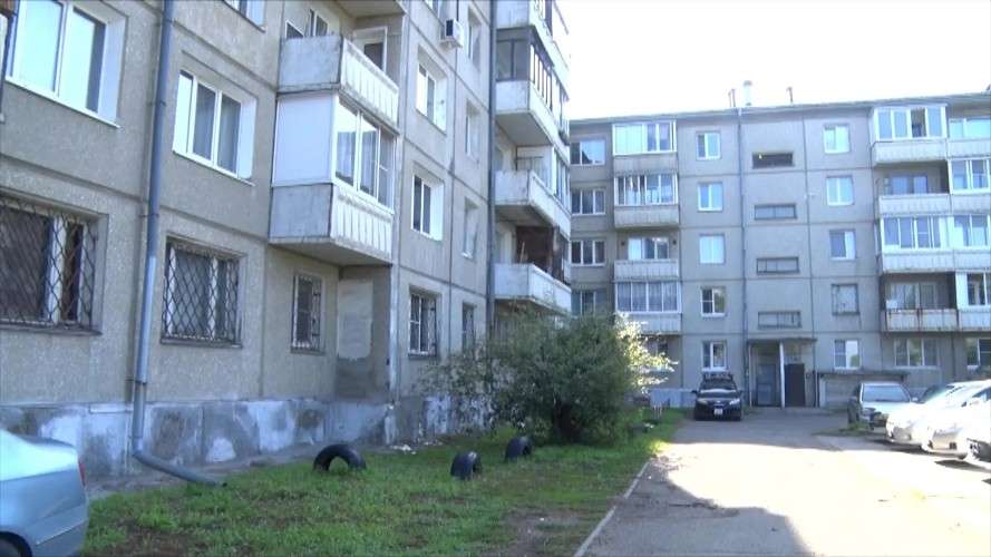 двор, дома, панельки