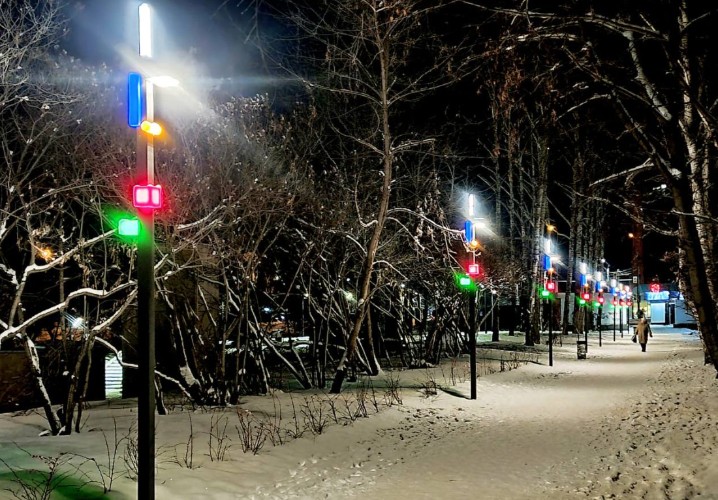 Светильники в стиле супрематизма установили в Иркутске