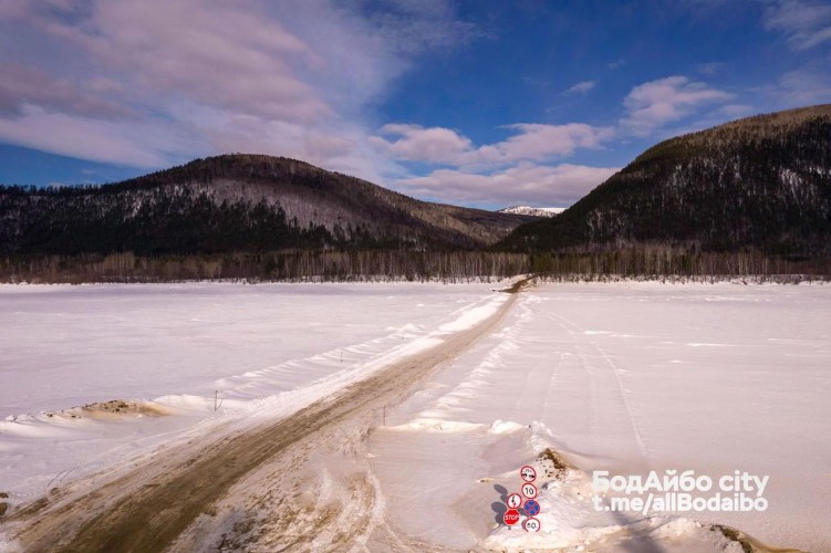 Ещё одну переправу по льду реки Витим открыли в Бодайбинском районе