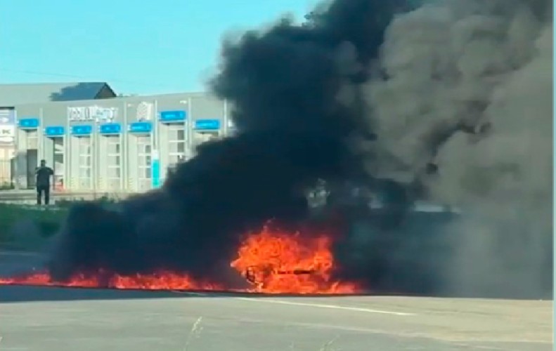 Мотоцикл вспыхнул на ходу в районе плотины Братской ГЭС