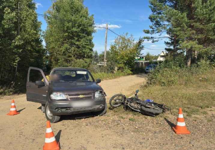 Дети на мотоцикле врезались во внедорожник в Зиминском районе