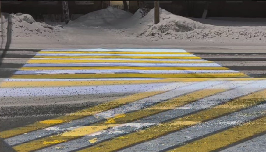 Первый проекционный пешеходный переход появился в Братске