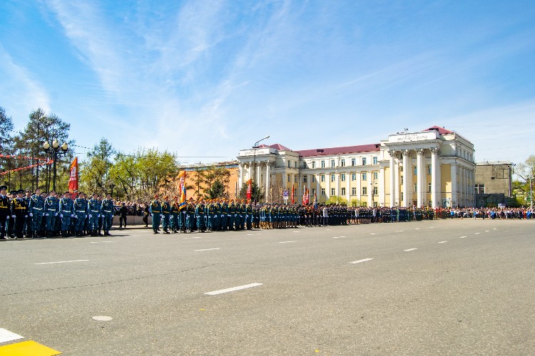 Центральные улицы Иркутска перекроют 5 и 7 мая из-за репетиций парада Победы