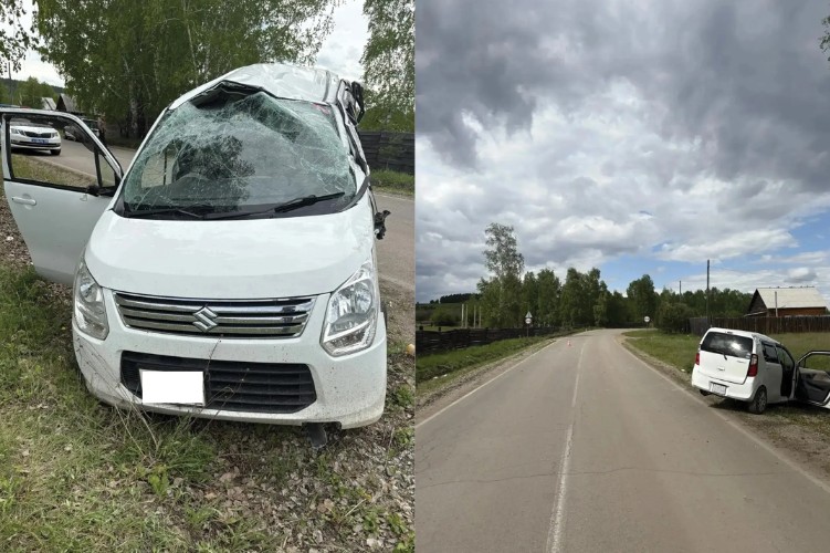 Три подростка пострадали при опрокидывании автомобиля в Усольском районе