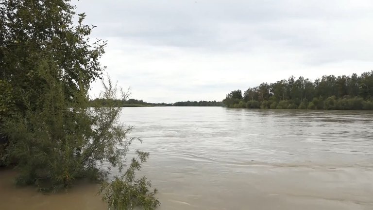 Уровень воды в реке Ия в Тулуне немного снизился