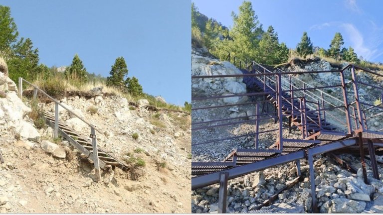 Новая лестница установлена на Большой байкальской тропе