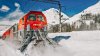 Железнодорожные пути очищают от снега в Иркутской области